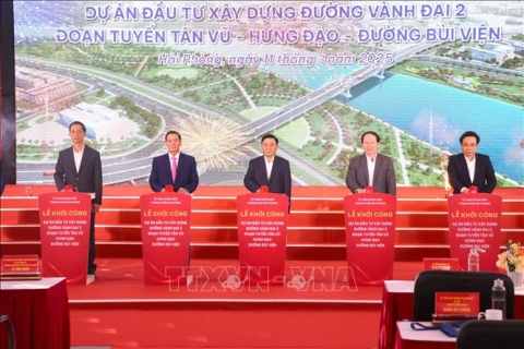 Khởi công đường Vành đai 2 trị giá 7.000 tỷ đồng,Khu đô thị Vinhomes Dương Kinh hưởng lợi 